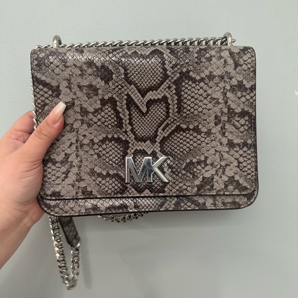 Snake print MK shoulder bag